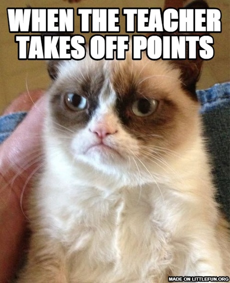 Grumpy Cat: when the teacher takes off points