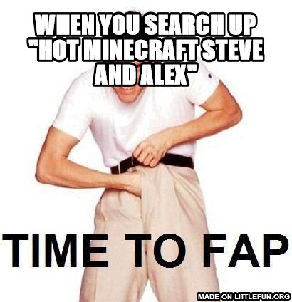 Time To Fap: when you search up "hot minecraft steve and alex"