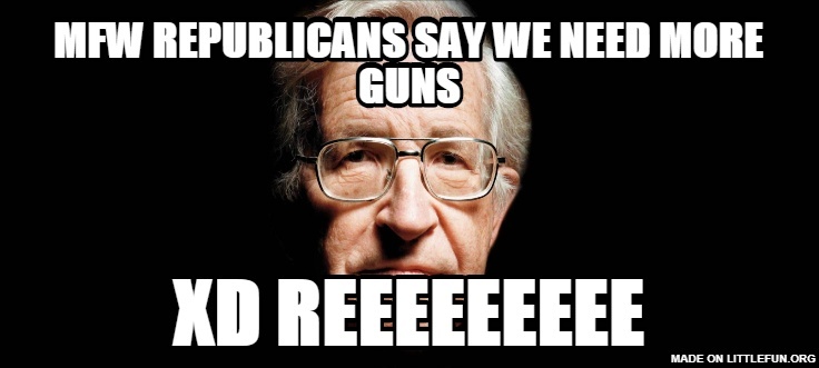 mfw republicans say we need more guns, xd reeeeeeeee