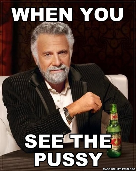 The Most Interesting Man In The World: when you, see the p*ssy