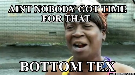 Aint Nobody Got Time For That: Aint Nobody Got Time For That , Bottom text 