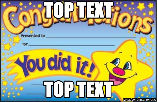 Happy Star Congratulations: Top text, Top Text