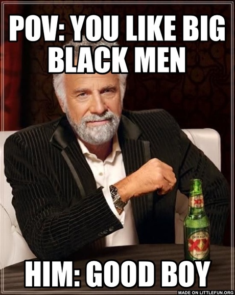 The Most Interesting Man In The World: POV: you like big black men, Him: good boy