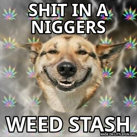 Stoner Dog: sh*t in a n*ggers, weed stash